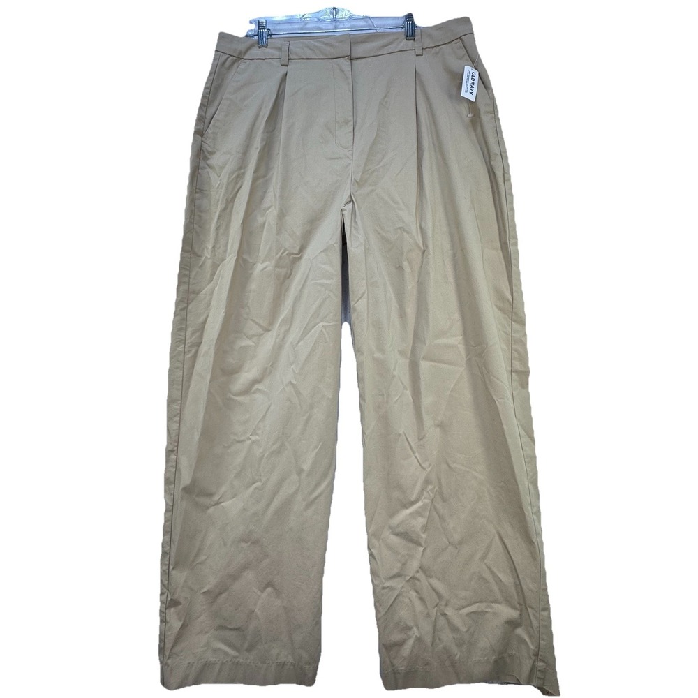 NEW Old Navy Pants Womens 18‎ Tall Khaki High Rise Wide Leg Adjustable Waist 18L